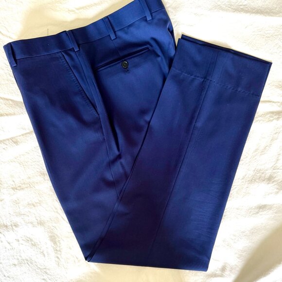 Ralph Lauren Blue Dress Pants 36x32 Blue Wool/Lane 100% Wool & Viscose - Picture 2 of 4